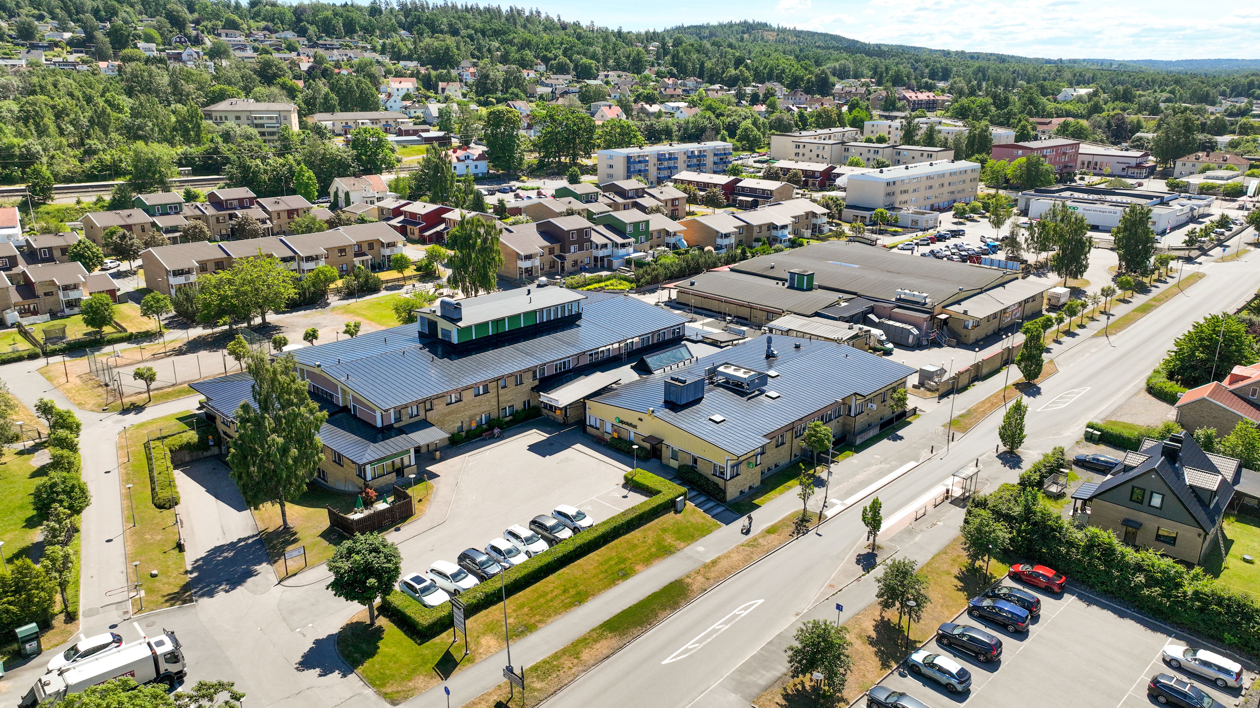 Flygfoto över Bankeryds centrum.