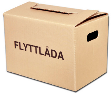 Brun flyttlåda